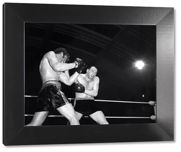 Joe Bugner Heavyweight Boxer February 1971 throws a punch at Canadian Bill Drover