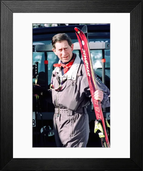 Framed Print : Prince Charles on his way up the Gotshcna Mountain in Klosters Framed Print : Prince Charles on his way up the Gotshcna Mountain in Klosters