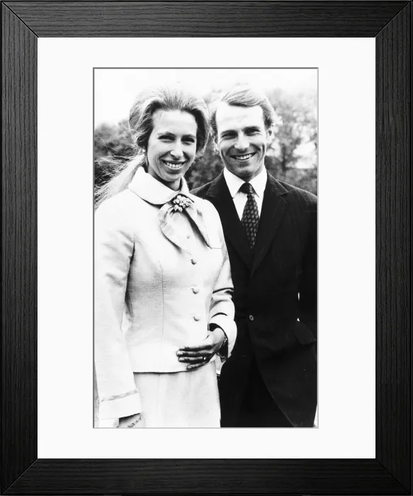 Framed Print : Princess Anne with Mark Phillips announce engagement November 1975 Framed Print : Princess Anne with Mark Phillips announce engagement November 1975