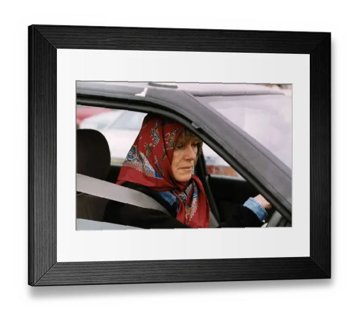 Framed Print : Camilla Parker Bowles sitting in her car, March 1993