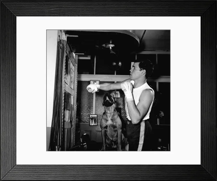 Framed Print : Terry Downes Boxer - May 1962 Training at Joe Blooms gym, London Framed Print : Terry Downes Boxer - May 1962 Training at Joe Blooms gym, London
