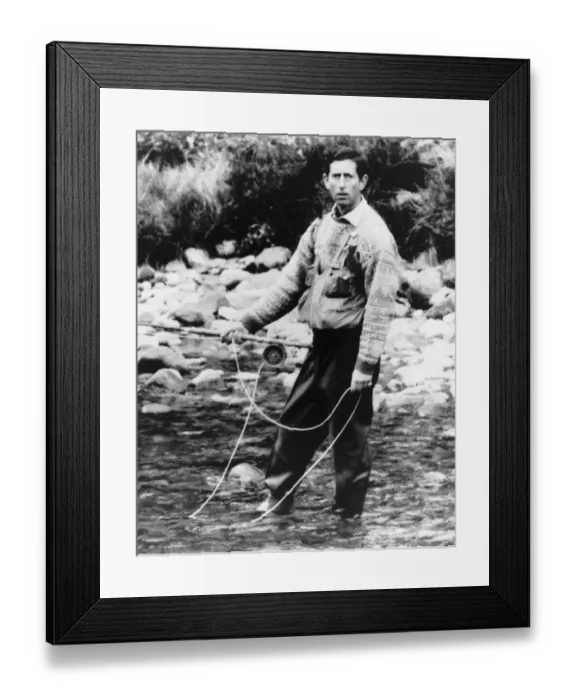 Framed Print : Prince Charles fishing in Scotland May 1987 Framed Print : Prince Charles fishing in Scotland May 1987