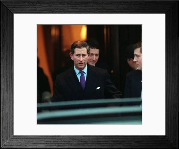 Framed Print : Prince Charles leaving the Lanesborough Hotel in London. December 1995