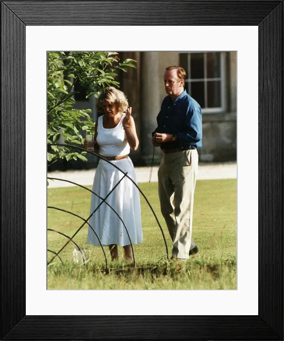 Framed Print : Camilla Parker Bowles and husband on their 20th Wedding anniversary July 1993