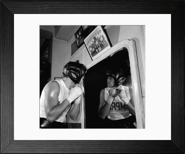 Framed Print : Terry Downes Boxer - May 1962 Training at Joe Blooms gym, London