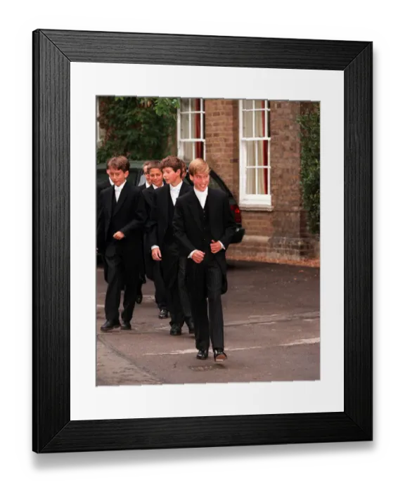 Framed Print : Prince William in uniform on his first day at Eton September 1995 Framed Print : Prince William in uniform on his first day at Eton September 1995