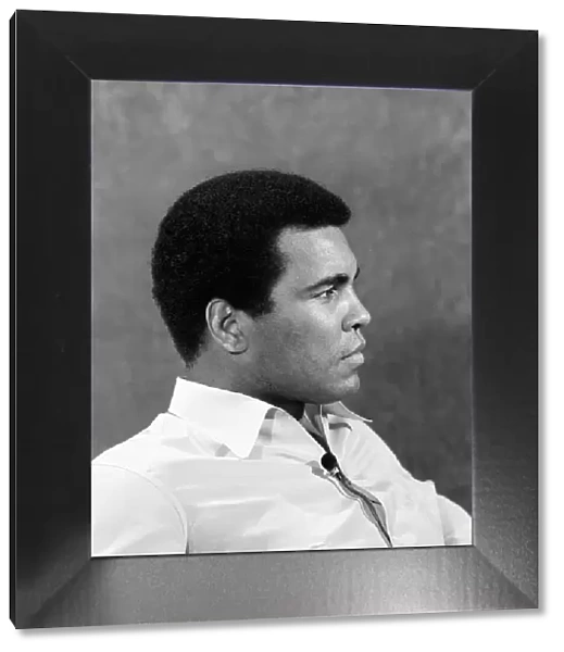 Former American heavyweight boxing champion Muhammad Ali looking in relaxed mood shortly