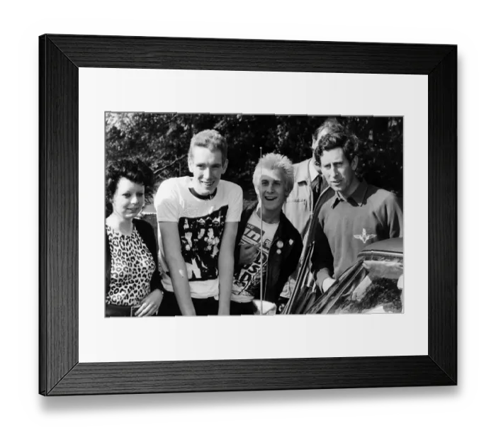 Framed Print : Prince Charles meets teenage punk rockers in 1979