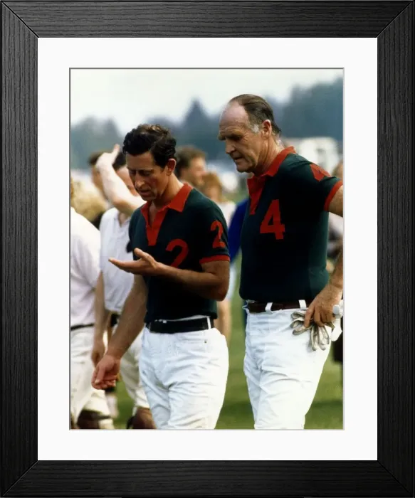 Framed Print : Ronald Ferguson and Prince Charles at polo match, June 1988