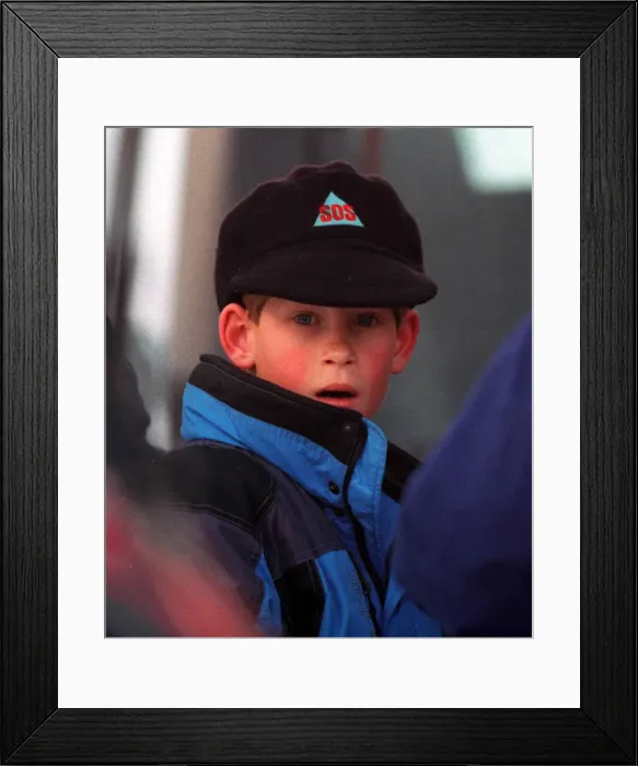 Framed Print : Prince Harry on a skiing holiday in Klosters January 1996 Framed Print : Prince Harry on a skiing holiday in Klosters January 1996