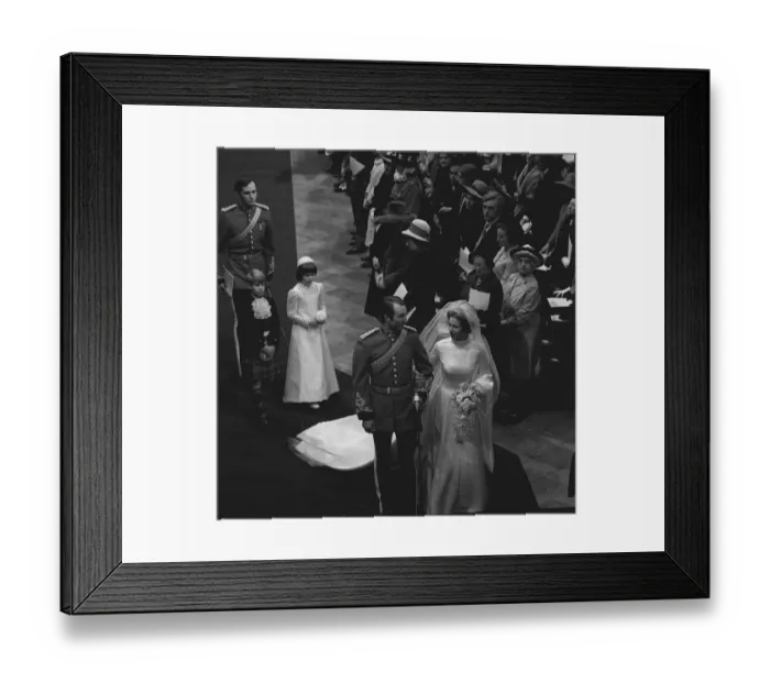Framed Print : Princess Anne and Mark Phillips Wedding, November 1973 Princess Anne