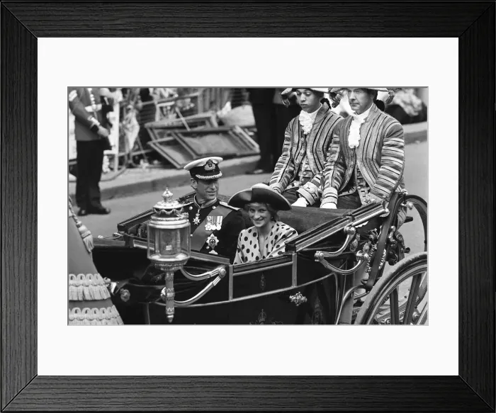 Framed Print : Prince Charles and Princess Diana, July 1986 Attending the wedding of Prince Andrew