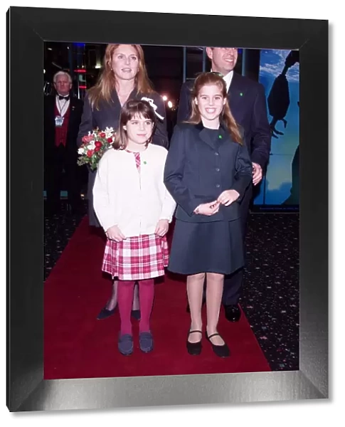 Duchess of York and Prince Andrew with their daughters Princesses Beatrice