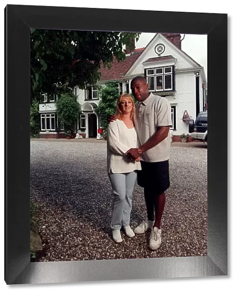 Frank Bruno Boxing July 98 Ex boxer with his wife outside their large house