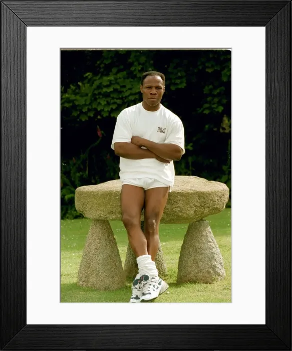 Framed Print : Boxer Chris Eubank July 1998 Out training before his title fight with Carl