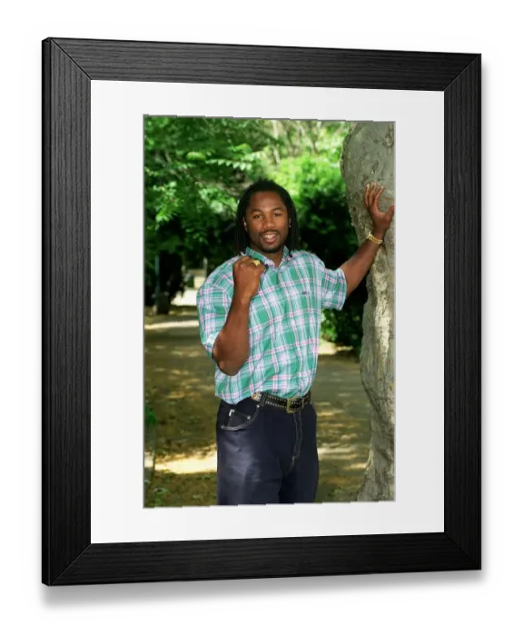 Framed Print : Lennox Lewis Boxing June 98 WBC Heavyweight champion who has been awarded an MBE in Framed Print : Lennox Lewis Boxing June 98 WBC Heavyweight champion who has been awarded an MBE in
