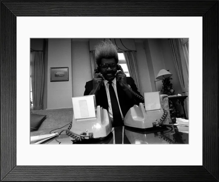 Framed Print : Don King American boxing promoter in London July 1986 Framed Print : Don King American boxing promoter in London July 1986