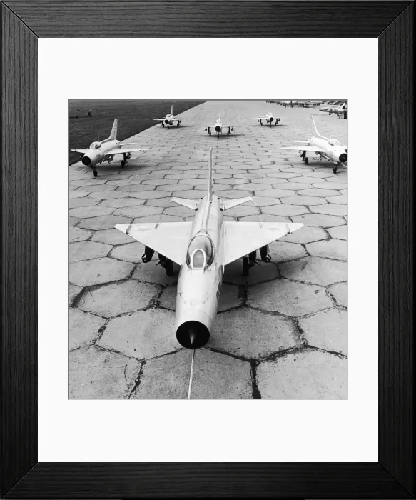 Framed Print : MiG-21PFL (Nato codename Fishbed) fighter bombers seen here at a undisclosed airbase