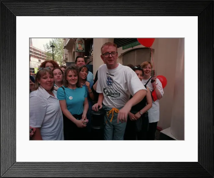 Framed Print : Chris Evans Radio / TV Presenter May 98 Virgin radio boss Chris Evans dressed as a Framed Print : Chris Evans Radio / TV Presenter May 98 Virgin radio boss Chris Evans dressed as a