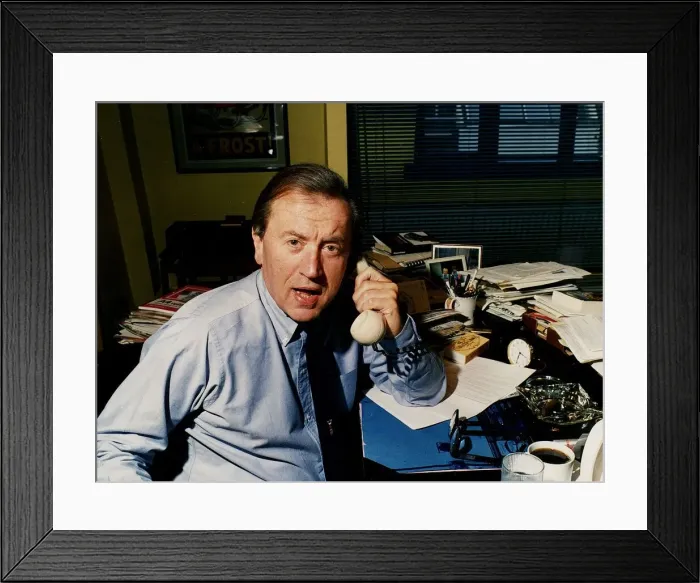 Framed Print : David Frost TV Presenter with his series of The Frost Programme Framed Print : David Frost TV Presenter with his series of The Frost Programme