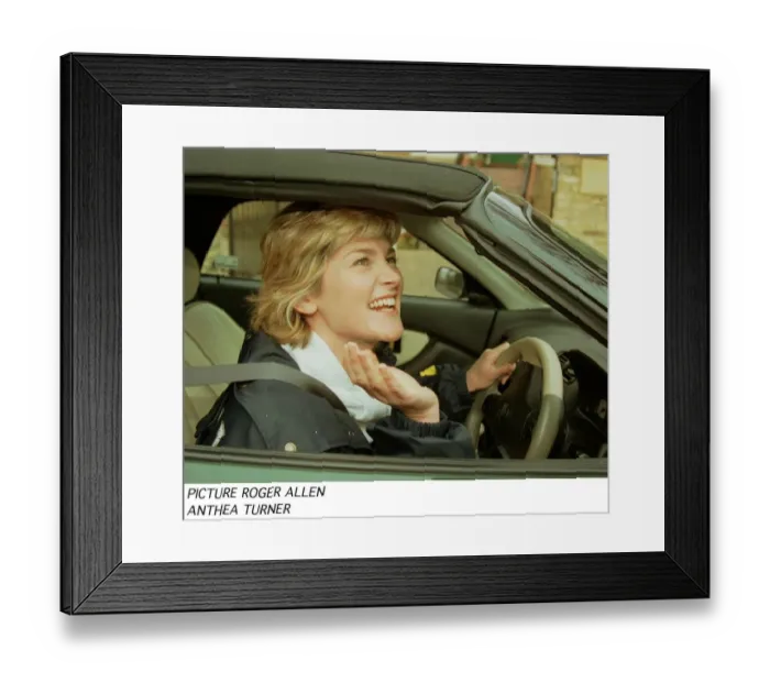 Framed Print : Anthea Turner TV presenter outside her home in Twickenham south west London after being