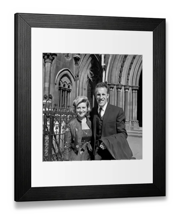 Framed Print : Bruce Forsyth with wife Penny outside law courts. 4th June 1962