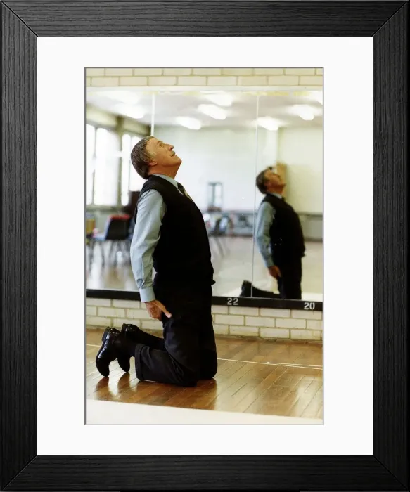 Framed Print : Bruce Forsyth TV Presenter and Comedian exercising in gymnasium
