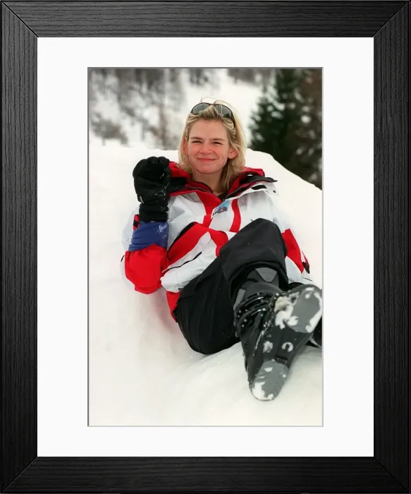 Framed Print : Zoe Ball Radio  /  TV Presenter December 1997. On ski resort