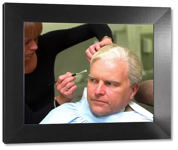 Clive Anderson tv presenter as he might look in old age after make up artists aged him in