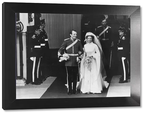 The wedding of Princess Anne and Capt. Mark Phillips at Westinster Abbey 14 November 1973