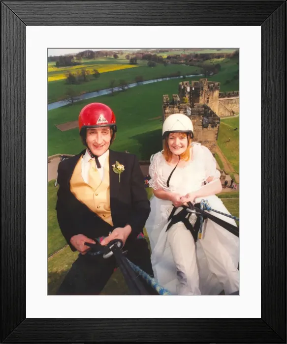 Framed Print : Unusual wedding of Andrew and Pauline Carr