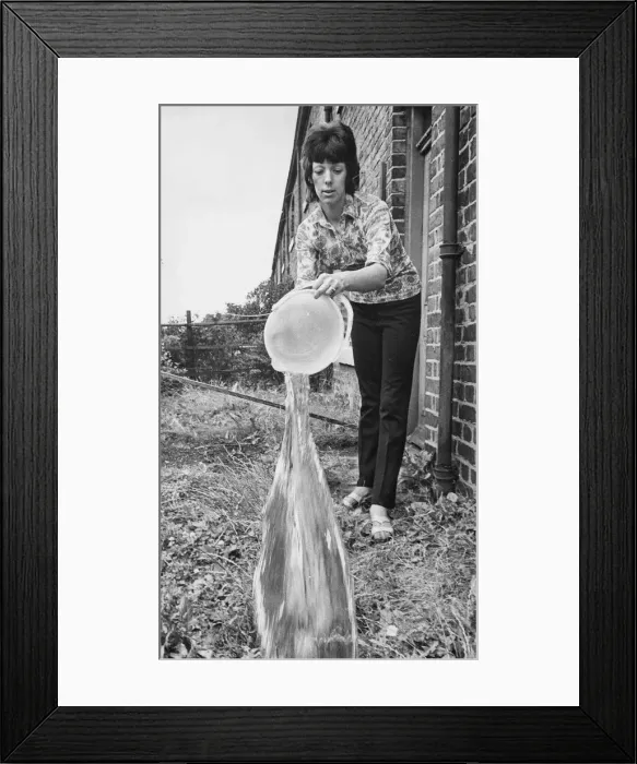 Framed Print : A housewife spring cleaning her home Framed Print : A housewife spring cleaning her home