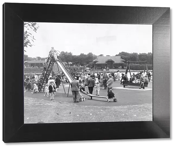 A typical scene in Exhibition Park, Newcastle of children playing