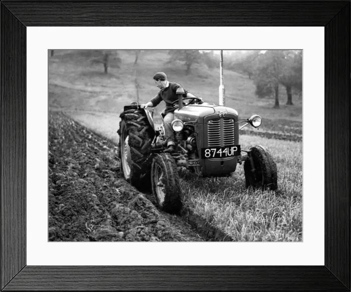 Framed Print : A student learning how to plough at the Houghall School of Agriculture Framed Print : A student learning how to plough at the Houghall School of Agriculture