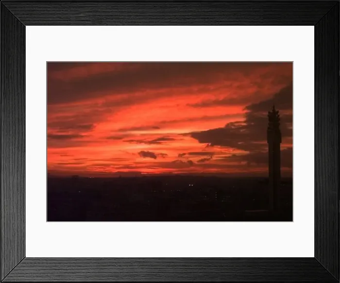 Framed Print : The Autumn Sun sets over Birmingham City Centre, BT Tower right Framed Print : The Autumn Sun sets over Birmingham City Centre, BT Tower right