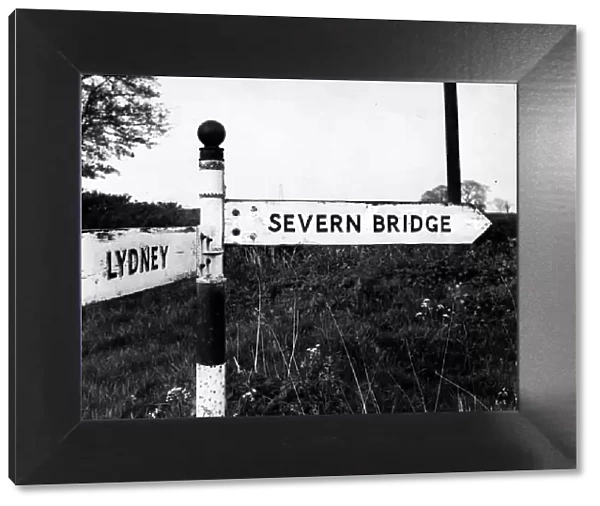 A road sign points the way to the recently completed Severn Bridge - 23rd April 1967