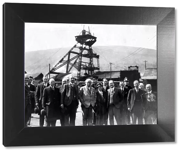 David Lloyd George pictured during a visit to the colliery at Mountain Ash - 10th May