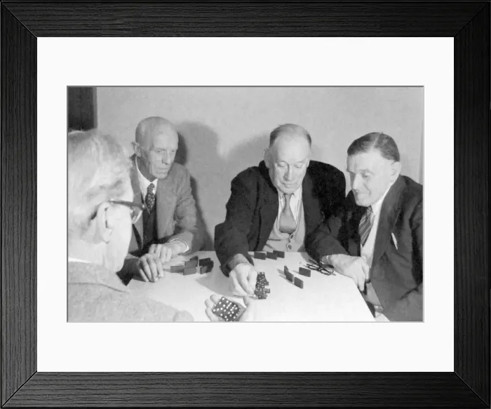 Framed Print : Simple pleasures like a game of dominoes at a Day Centre for the Elderly in Birmingham
