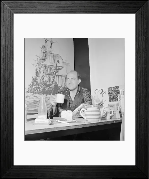 Framed Print : Newsreader Gordon Honeycombe seen here having breakfast Circa 1964 Framed Print : Newsreader Gordon Honeycombe seen here having breakfast Circa 1964