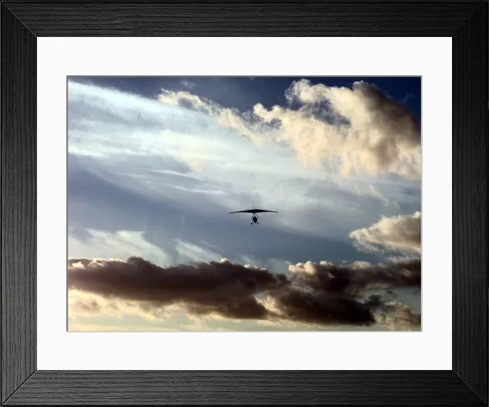 Framed Print : Tim Guest takes to the skies in a micro-light which he has just got a grant to develop a Framed Print : Tim Guest takes to the skies in a micro-light which he has just got a grant to develop a