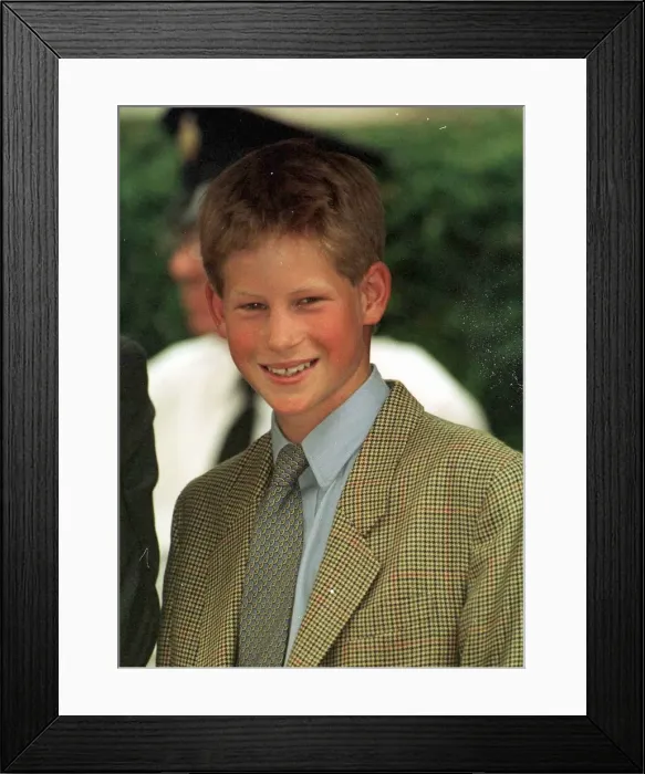 Framed Print : Prince Harry arrives for his first day at September 1998 to register at Eton college