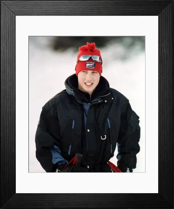 Framed Print : Prince William Collection 1998 Prince William on holiday in Klosters January 1998 Framed Print : Prince William Collection 1998 Prince William on holiday in Klosters January 1998