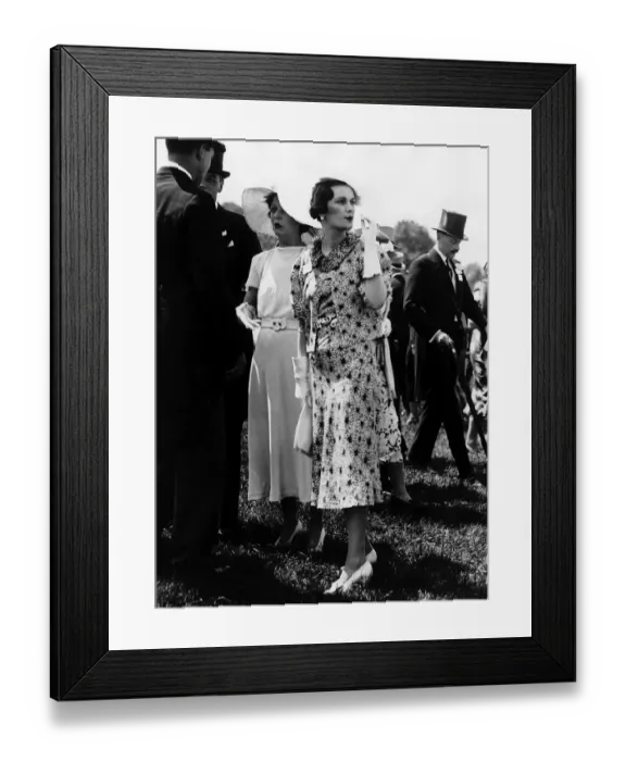 Framed Print : Summer fashion dresses worn by women at Ascot in June 1936 Framed Print : Summer fashion dresses worn by women at Ascot in June 1936