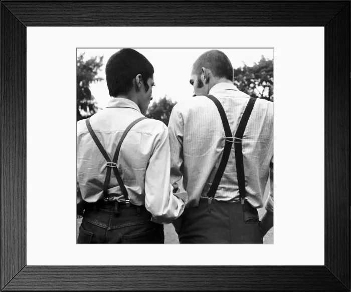 Framed Print : Teenagers skinheads fashion braces, October 1969 Framed Print : Teenagers skinheads fashion braces, October 1969