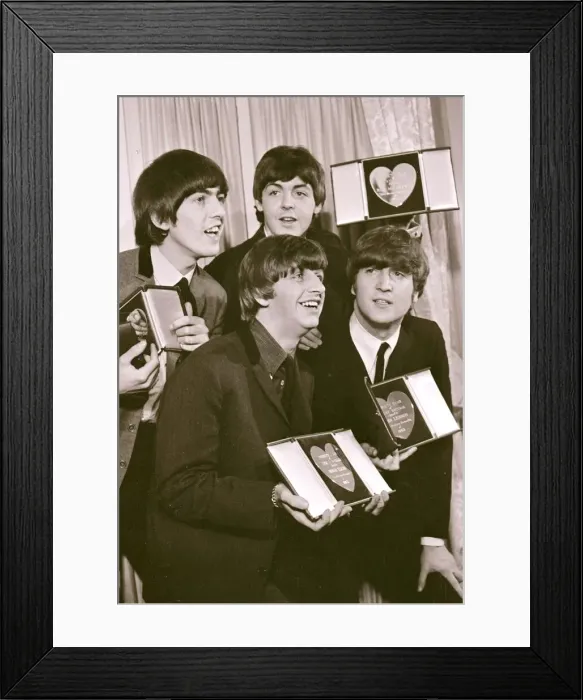 Framed Print : The Beatles with their Variety Club Awards March 1964 L-R George Harrison Paul Framed Print : The Beatles with their Variety Club Awards March 1964 L-R George Harrison Paul