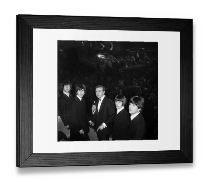 Framed Print : The Beatles with Des O Connor at the Daily Mirror Golden Ball 18th February 1965 Framed Print : The Beatles with Des O Connor at the Daily Mirror Golden Ball 18th February 1965