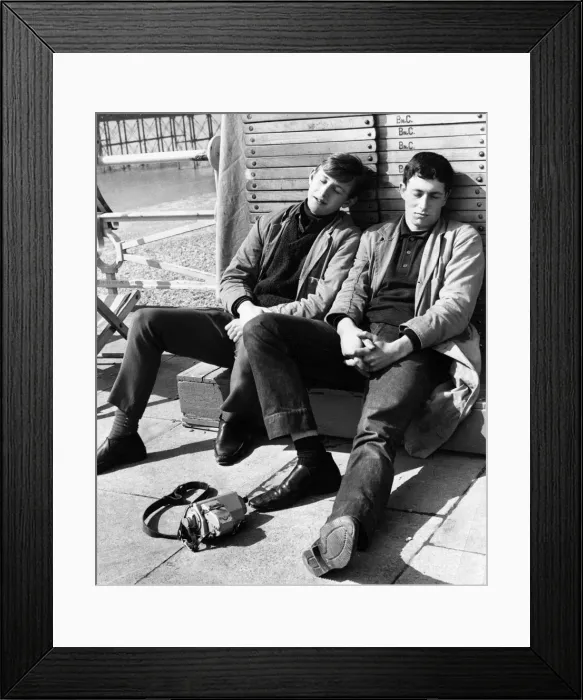 Framed Print : The sun brought deck chairs out at Brighton, but there was a shortage of customers Framed Print : The sun brought deck chairs out at Brighton, but there was a shortage of customers