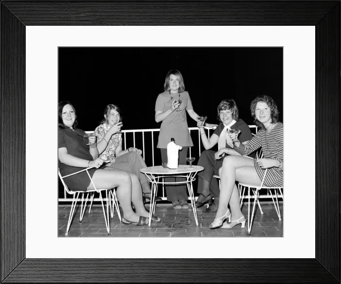 Framed Print : Five girls who have taken advantage of the new Majorca on £18 Framed Print : Five girls who have taken advantage of the new Majorca on £18