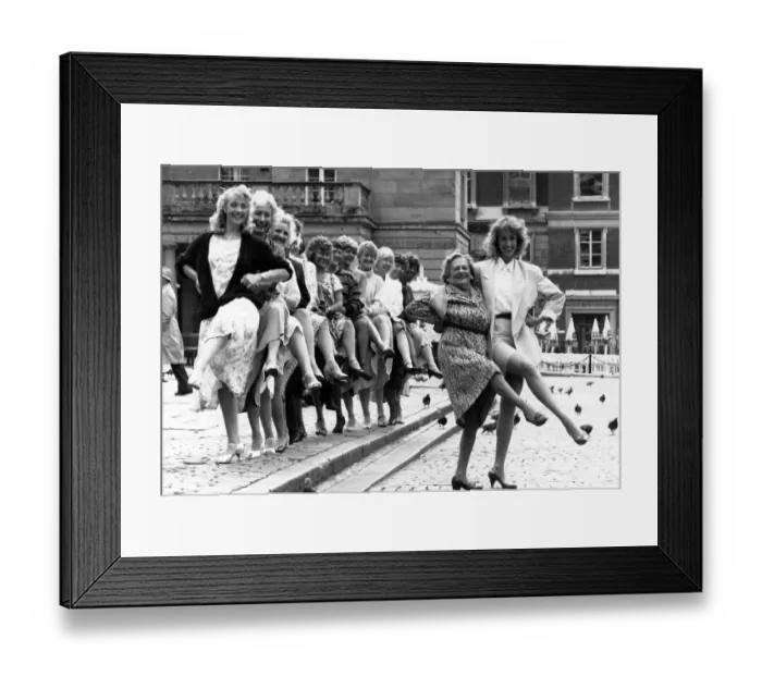 Framed Print : The Tiller Girls - Maisie and Jane lead the veteran troupe A score of ladies who