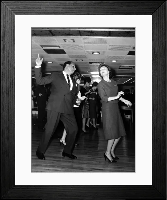 Framed Print : Anna Neagle & Edmundo Ros dancing the Bossa Nova 1962 Framed Print : Anna Neagle & Edmundo Ros dancing the Bossa Nova 1962